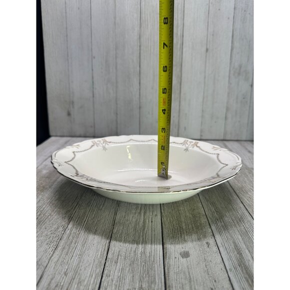 Vintage Crown Potteries Co Vegetable Serving Bowl Oval Gold Rim 9.5'' - Set of 2 - Picture 11 of 13